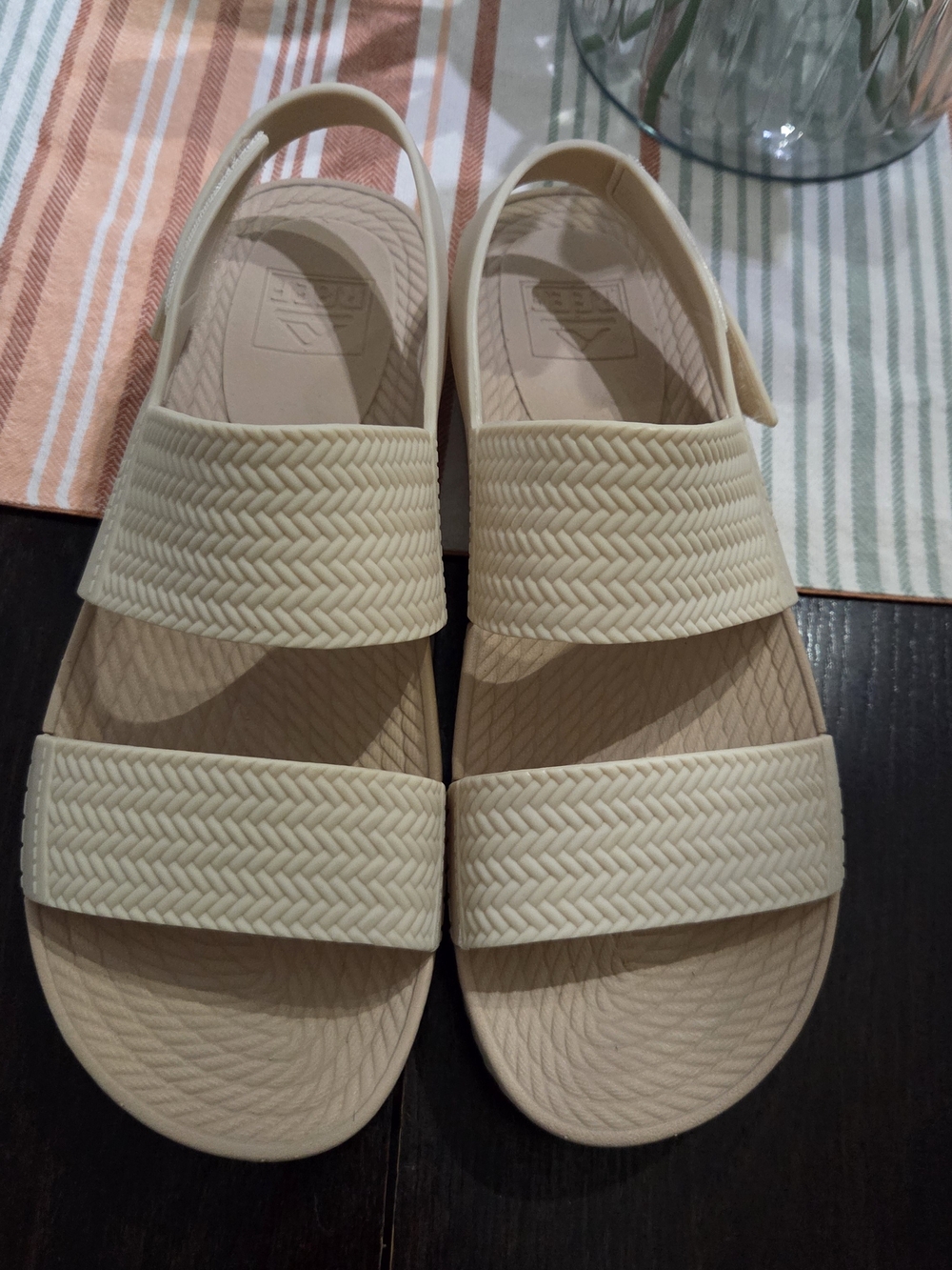 Reef Women’s Cream Double-Strap Slide Sandals
